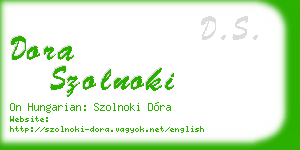 dora szolnoki business card